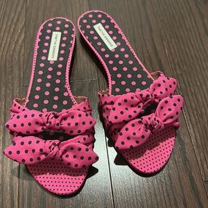 Tabitha Simmons pink polka dot sandals | size 37.5/7.5